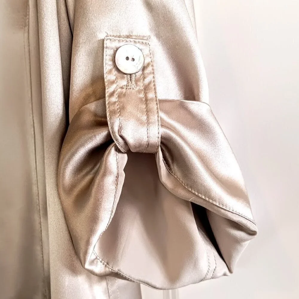Chico's Manillo Smokey Pearl Silk Charmeuse Jacket NWT